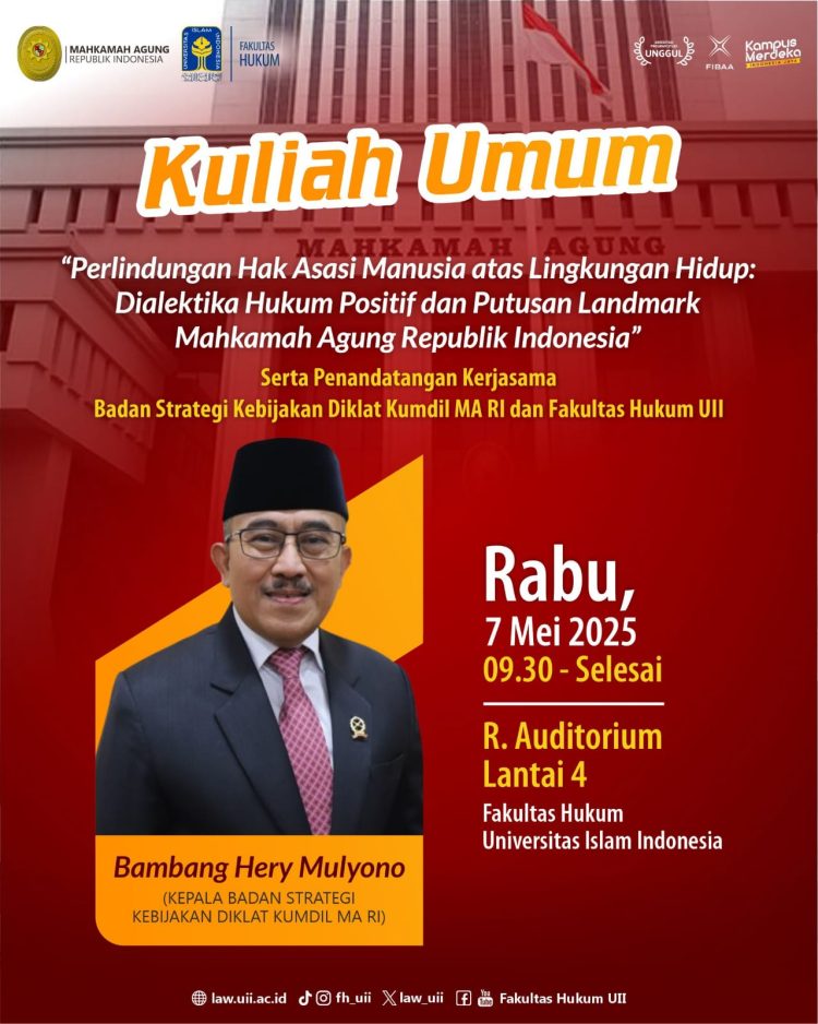 Praktisi Mengajar, Kepala BSDK MA Sorot Dampak Kerusakan Lingkungan Terhadap Pemenuhan HAM