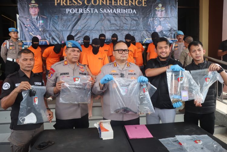 Polresta Samarinda Berhasil Tangkap 10 Orang Tersangka Tentang Kasus Pembunuhan Berencana