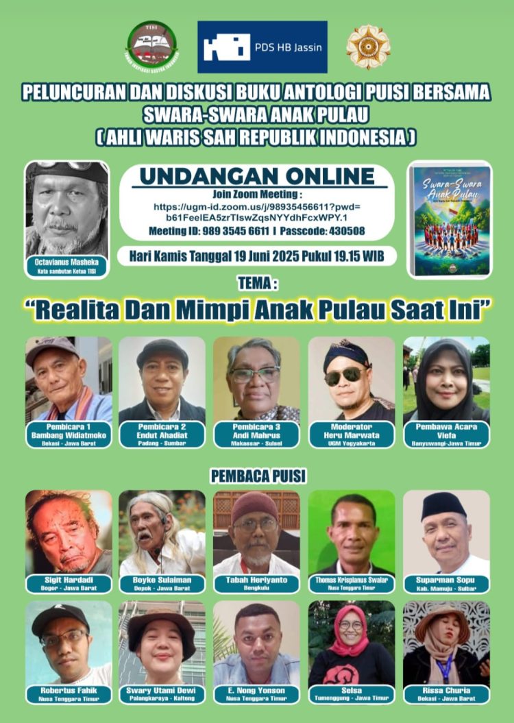 TISI akan Menggemakan Sastra Anak Pulau dan Suara Ibu di PDS.HB.Jassin, TIM, Jakarta