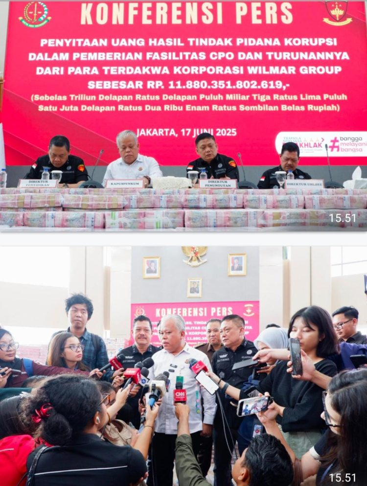 Penyitaan Uang Rp11,8 Triliun  Perkembangan Perkara CPO Minyak Goreng  Terdakwa Korporasi