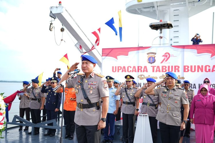 Jelang Hari Bhayangkara Ke-79, Polda Kaltim Gelar Upacara Tabur Bunga