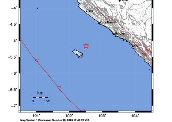 GEMPABUMI TEKTONIK M4,2 DIRASAKAN DI ENGGANO BENGKULU