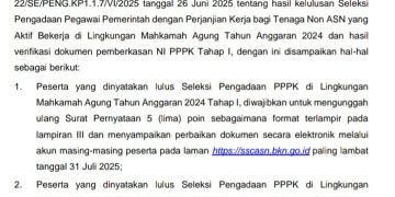 MA Umumkan Pemberkasan NI PPPK Tahap I dan Tahap II Tahun Anggaran 2024, Catat Syaratnya!