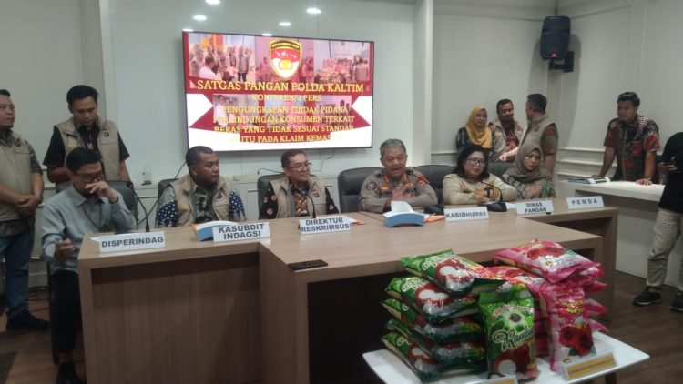 Satgas Pangan Polda Kaltim Gelar Konferensi Pers, Berhasil Ungkap Sindikat Beras Oplosan