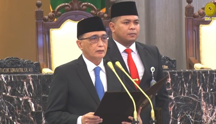 Ini Pesan Ketua Mahkamah Agung untuk 3 Pimpinan Tinggi Madya yang Baru Dilantik