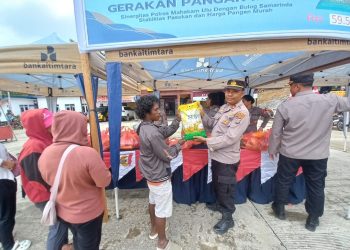 Polres Mahakam Ulu Bersinergi dengan Pemda dan Bulog Gelar Gerakan Pangan Murah