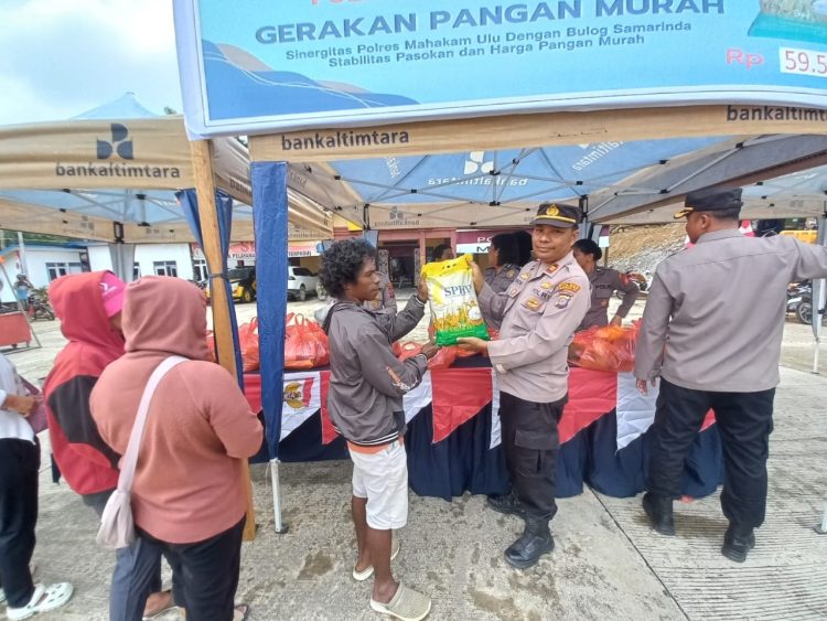 Polres Mahakam Ulu Bersinergi dengan Pemda dan Bulog Gelar Gerakan Pangan Murah