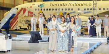 Garuda Luncurkan Livery HUT ke-80 RI, Wamen Ekraf Dukung Ekspresi Kreatif Anak Bangsa