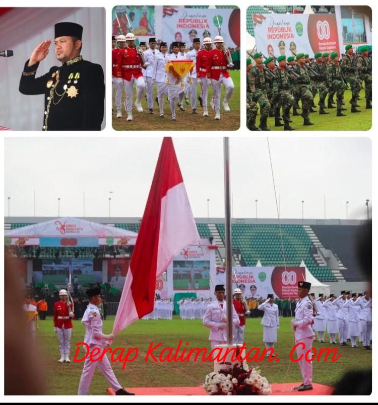 Hujan Gerimis Tak Surutkan Semangat Upacara HUT ke-80 RI di Kaltim