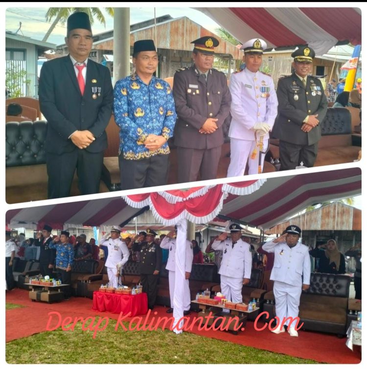 Bhabinkamtibmas Kampung Inaran Hadiri Upacara HUT ke-80 RI di Sambaliung