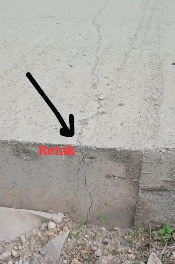 Proyek Semenisasi Rp390 Juta di Labanan Jaya Retak Usai Dikerjakan, Diduga Kurangi Volume Semen