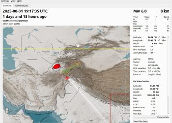 GEMPA MERUSAK M6.0 GUNCANG AFGHANISTAN, TIDAK BERDAMPAK DI WILAYAH INDONESIA