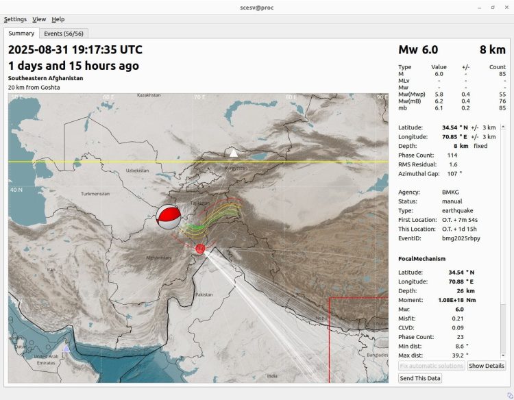 GEMPA MERUSAK M6.0 GUNCANG AFGHANISTAN, TIDAK BERDAMPAK DI WILAYAH INDONESIA