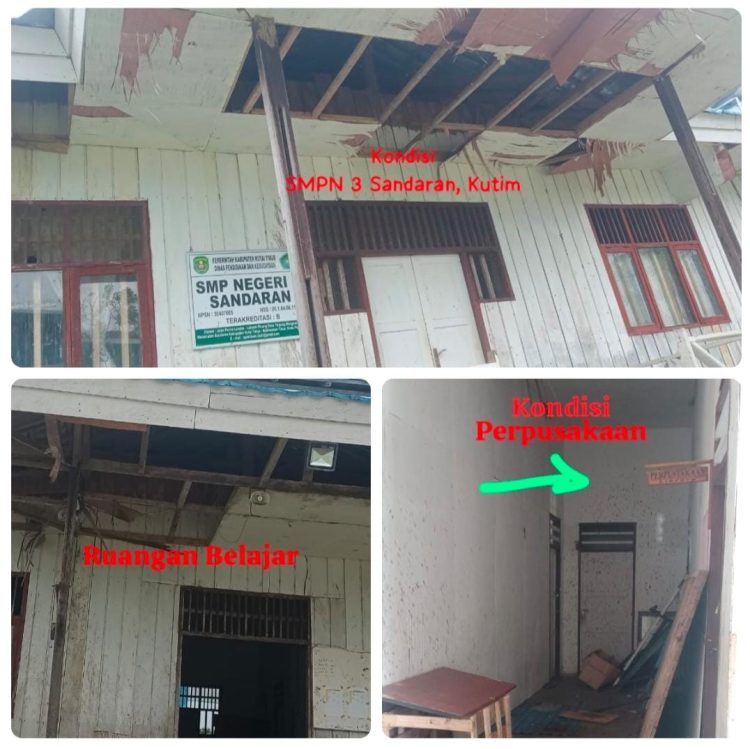 Bangunan SMPN 3 Sandaran Memprihatinkan, Warga Desak Pemkab Kutim Segera Lakukan Renovasi
