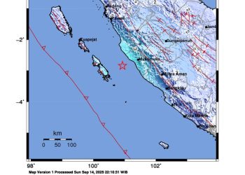 GEMPABUMI TEKTONIK M5,2 DI PANTAI BARAT SUMATERA, MUKOMUKO, BENGKULU, TIDAK BERPOTENSI TSUNAMI   