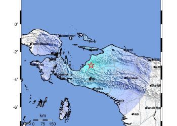 GEMPABUMI TEKTONIK M5,7 DI WAROPEN, PAPUA, TIDAK BERPOTENSI TSUNAMI