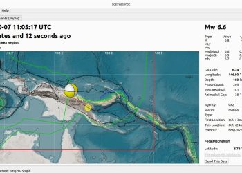 GEMPABUMI M6,6 DI LAE, PAPUA NEW GUINEA, TIDAK BERPOTENSI TSUNAMI DI WILAYAH INDONESIA