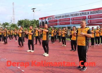 Kapolda Kaltim Pimpin Olahraga Bersama, Perkuat Soliditas dan Jaga Kebugaran Personel