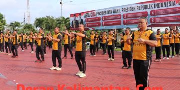 Kapolda Kaltim Pimpin Olahraga Bersama, Perkuat Soliditas dan Jaga Kebugaran Personel