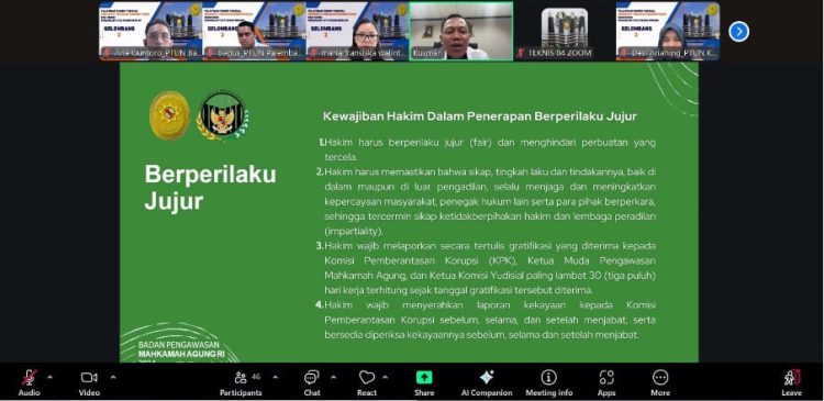 40 Hakim PTUN Ikuti Pelatihan Teknis Yudisial Sengketa Tindakan Pemerintahan