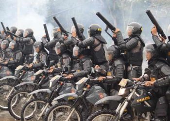 Brimob Polda Kaltim Ikuti Apel Gabungan dan Simulasi Sispamkota, Wujud Kesiapsiagaan Pengamanan Unjuk Rasa di Samarinda