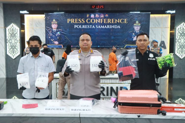 Polresta Samarinda Ungkap 7 Kilogram Sabu, Empat Pelaku Jaringan Lintas Provinsi Ditangkap