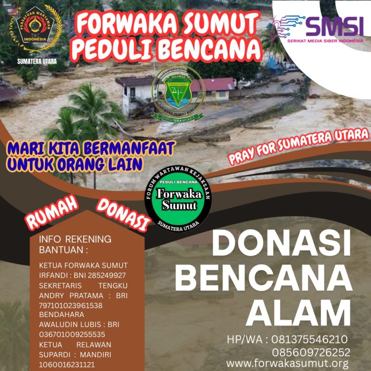 Forwaka Sumut Turun Tangan: Bentuk Relawan Peduli Bencana untuk Bantu Korban Banjir