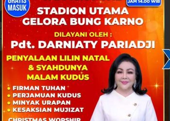 Natal Tiberias 2025 Digelar di GBK, dengan Tema “Kuasa untuk Menjadi Anak-anak ALLAH”