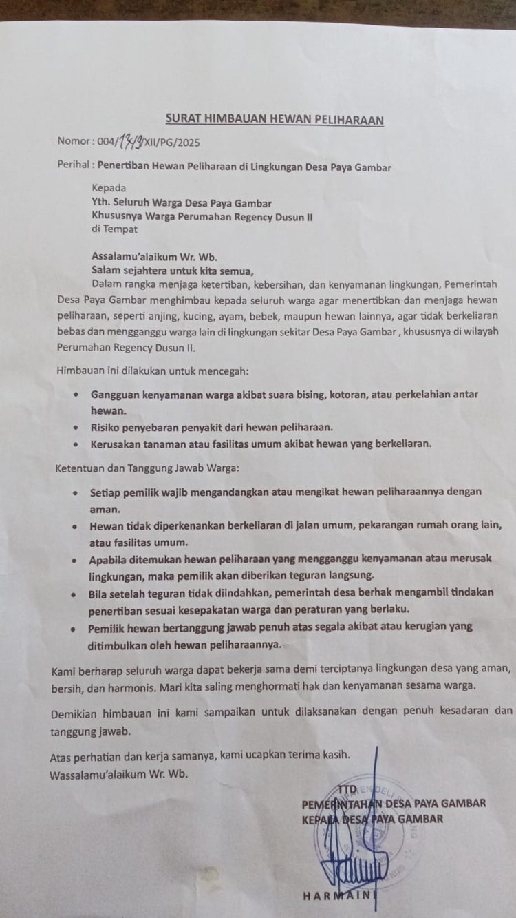 Warga Dusun II Pertanyakan Larangan Memelihara Ternak, Kades Diminta Jelaskan Dasar Aturan