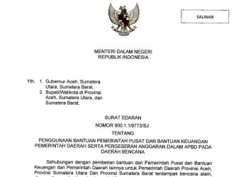 Mendagri Terbitkan SE Penggunaan Bantuan Keuangan dan Pergeseran Anggaran pada Daerah Bencana