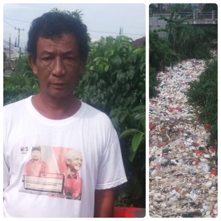 Indra Jaya Anggota REPDEM Depok Keluhkan Tumpukan Sampah di Kali Baru Citayam