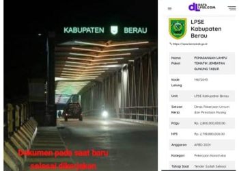 Lampu Tematik Jembatan Gunung Tabur Rp2,8 Miliar Disorot Publik: Kewenangan Dipertanyakan, Manfaat Dipertaruhkan