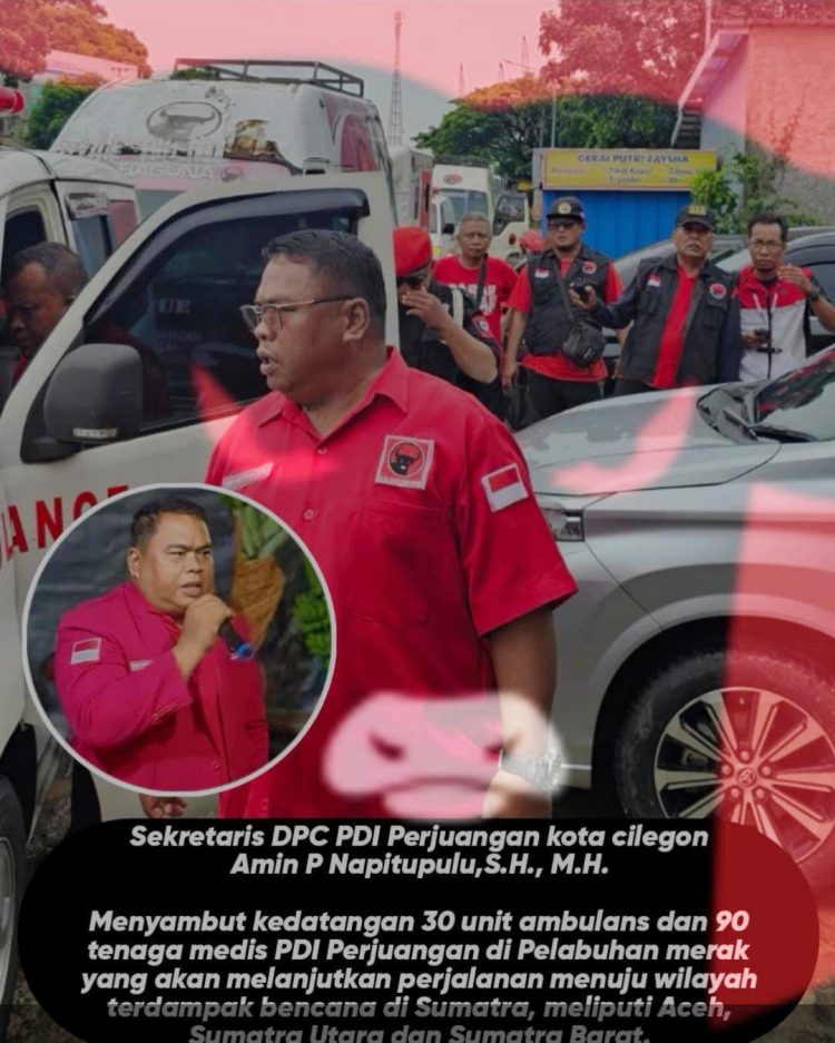Amin P Napitupulu Sambut Kedatangan BAGUNA DPP PDI PERJUANGAN Di Pelabuhan Merak