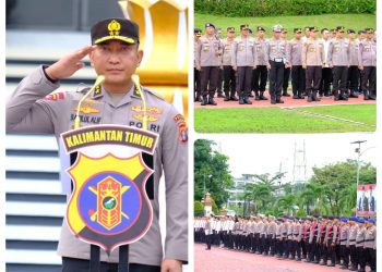 Wakapolda Kaltim Pimpin Apel Pagi, Sampaikan Terima Kasih dan Pamit Jelang Sertijab