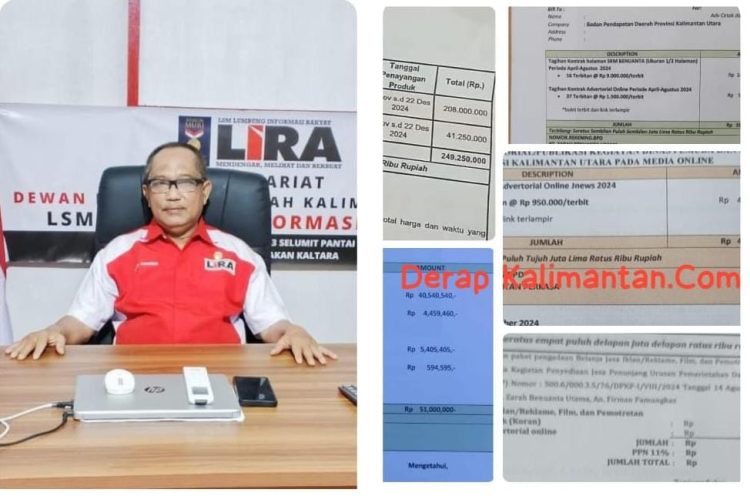 LSM LIRA Soroti Dugaan Markup Anggaran Iklan Media OPD Kaltara, Potensi Kerugian Negara Capai Miliaran Rupiah