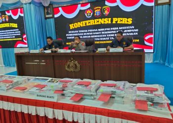 Polda Kaltim Gelar Konferensi Pers, Sampaikan Dugaan Korupsi Pembangunan RS Bekokong di Kubar dengan Potensi Kerugian Negara 4,16 Miliar
