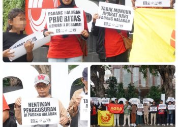 Hentikan Penggusuran dan Pengusiran Petani Padang Halaban, Keluarkan alat berat dan tarik Mundur Aparat kemanan Serta Bebaskan Massa aksi Yang Ditahan!