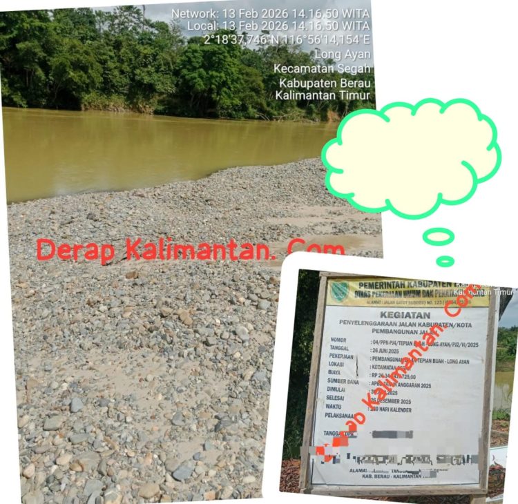Diduga Pakai Material Sungai Tanpa Izin, Proyek Jalan di Segah Disorot Warga
