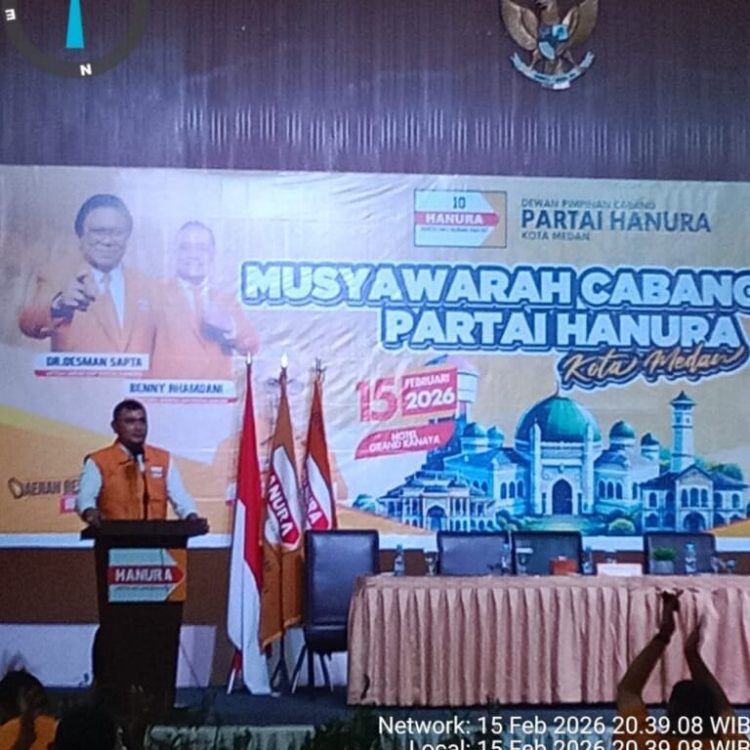 Janses Simbolon SE Terpilih Secara Aklamasi Pimpin Hanura DPC Kota Medan Periode 2025-2030