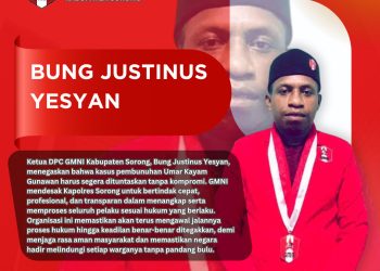 Bung Justinus Yesyan Desak Kapolres Sorong Segera Tangkap 7 Pelaku Pembunuhan Umar Kayam Gunawan