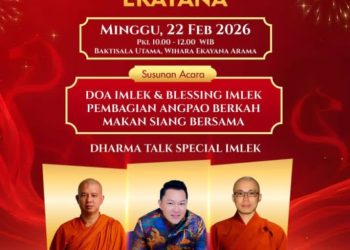 Lebih dari 2000 Umat Hadiri Imlek Bersama di Wihara Ekayana Arama, Bhante Nyanagupta Sthawira Tekankan Kerukunan Umat Beragama 