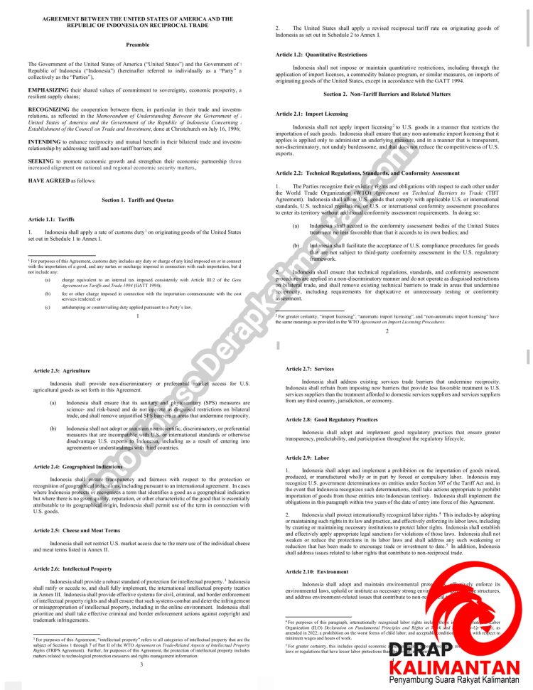 Putusan Mahkamah Agung AS Bayangi Perjanjian Dagang Resiprokal RI–AS