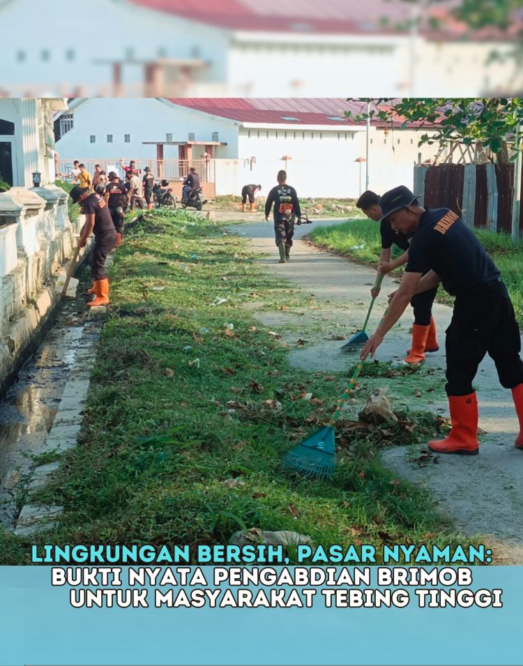 Lingkungan Bersih, Pasar Nyaman: Bukti Nyata Pengabdian Brimob untuk Masyarakat Tebing Tinggi.