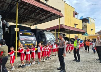 Belajar Tertib Berlalu Lintas, 180 Anak TK Antusias Ikuti Edukasi Sat Lantas Polres Pematangsiantar