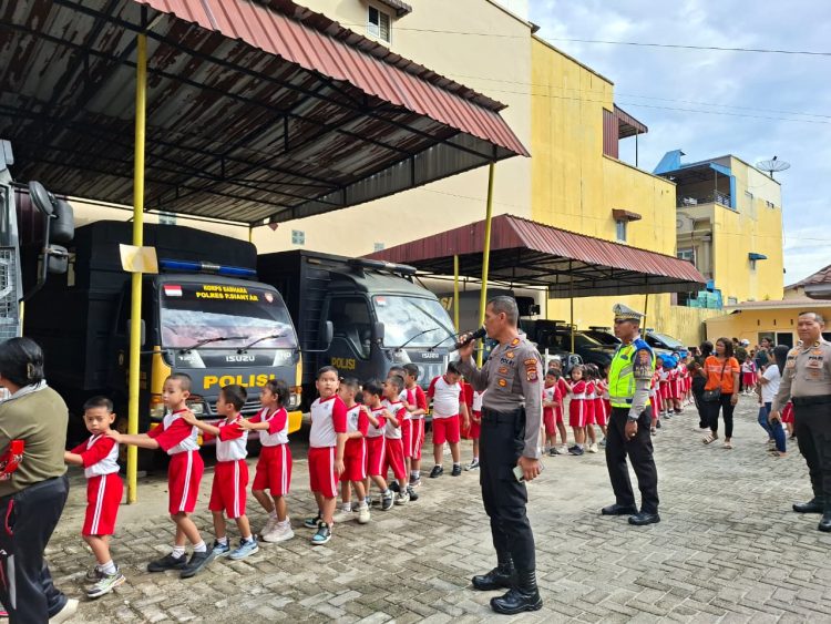 Belajar Tertib Berlalu Lintas, 180 Anak TK Antusias Ikuti Edukasi Sat Lantas Polres Pematangsiantar