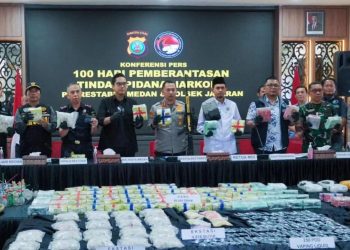 Selama 100 Hari Kerja Berantas Narkoba, Polrestabes Medan Ungkap 156 Kg Sabu, 3 Kg Ganja dan 60 Ribu Pil Ekstasi, 718 Tersangka Diamankan