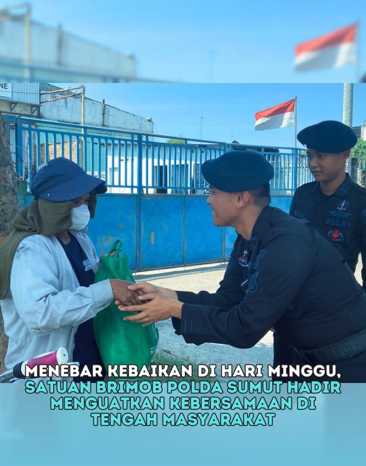 Menebar Kebaikan di Hari Minggu, Satuan Brimob Polda Sumut Hadir Menguatkan Kebersamaan di Tengah Masyarakat