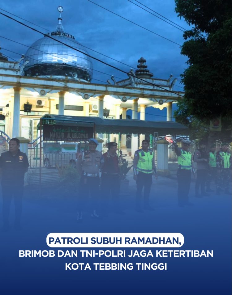 Patroli Subuh Ramadhan, Brimob dan TNI-Polri Jaga Ketertiban Kota Tebbing Tinggi