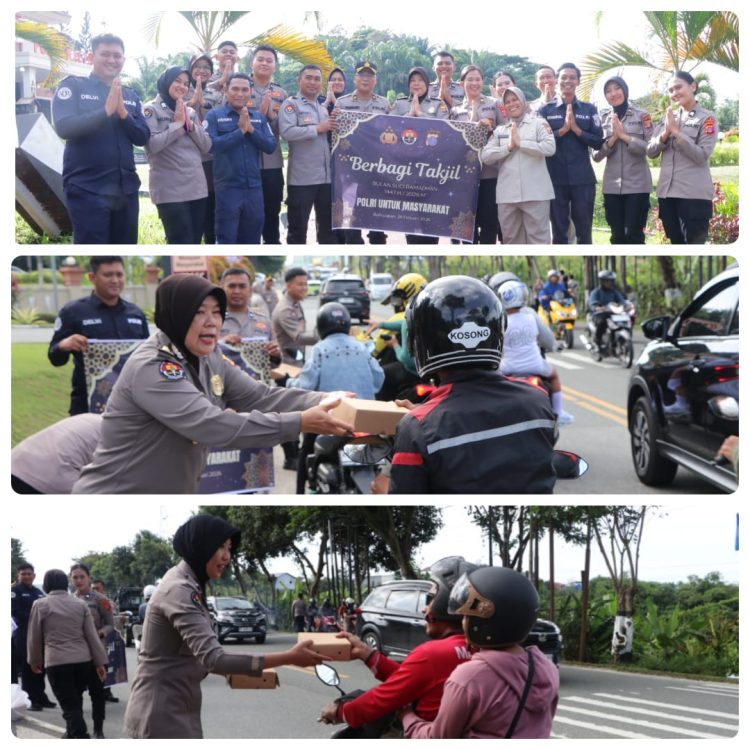 Polri Hadir dengan Hati! Bidhumas Polda Kaltim Tebar 100 Takjil untuk Warga di Depan Mapolda