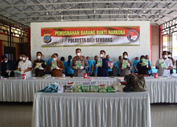 Polresta Deli Serdang Musnahkan Barang Bukti Narkoba Senilai Tujuh Miliar Lima Puluh Tujuh Juta Rupiah